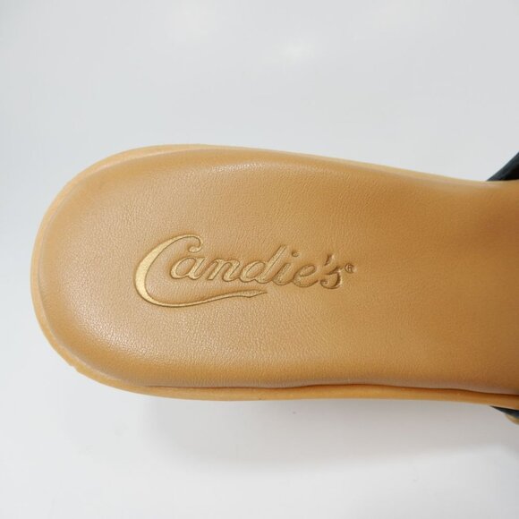 Candie's Antonella OMG Slide Platform Heels Clog SANDAL Size 7 Black Leather NEW - Picture 10 of 12
